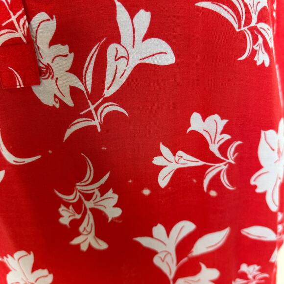 Down Under Red Hawaiian Shift Dress XXL Hibiscus Vacation Relaxed Sleeveless - Picture 6 of 6